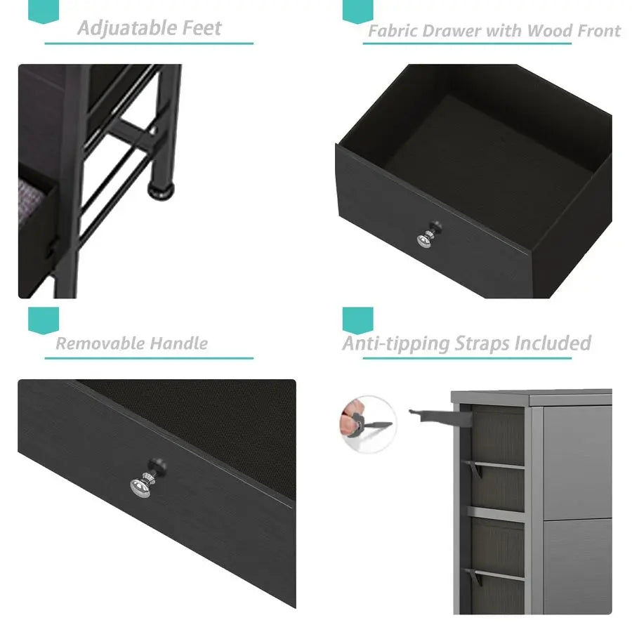 Six-Drawer Dresser for Bedroom with Modern Style and Functional Storage