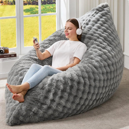 Memory Foam Bean Bag Chair With Washable Cover