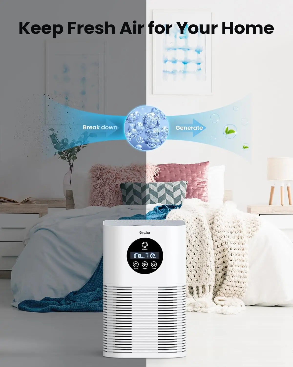KinseiBeauty H13 True HEPA Air Purifier for Pets and Smoke