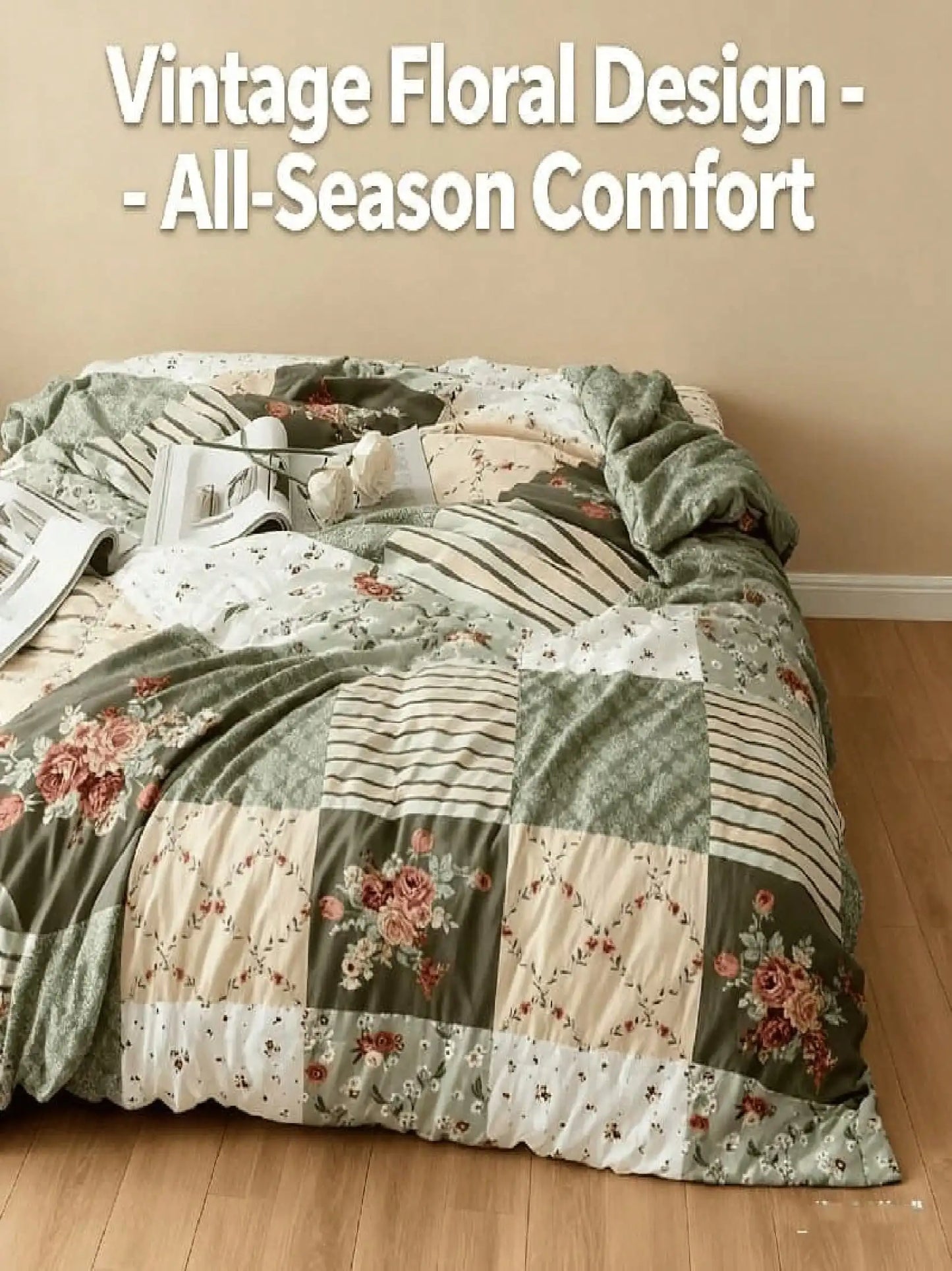 Soft Floral Patchwork Duvet Cover Set