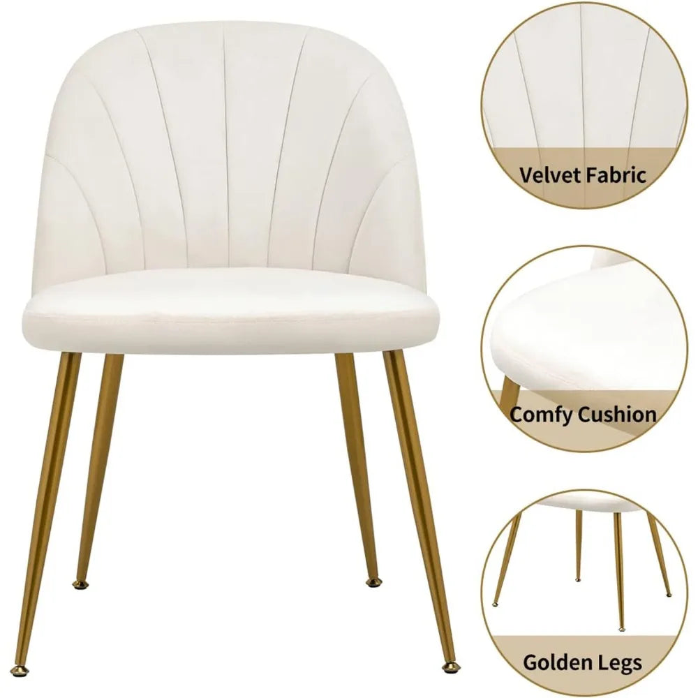 Cushioned Dining Chairs Set of Four With Wood Frame