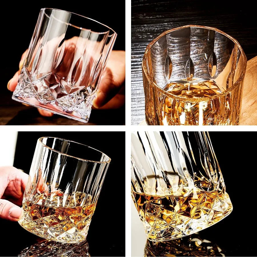 Whiskey Glasses Set of 4 Lead Free Crystal Rock Glasses