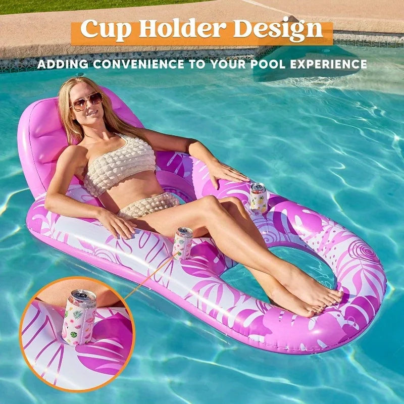 JOYFY Inflatable Adult Pool Floats Lounger Pool Float Lounge Raft Floaties Water Recliner Chair  for Summer Water Party