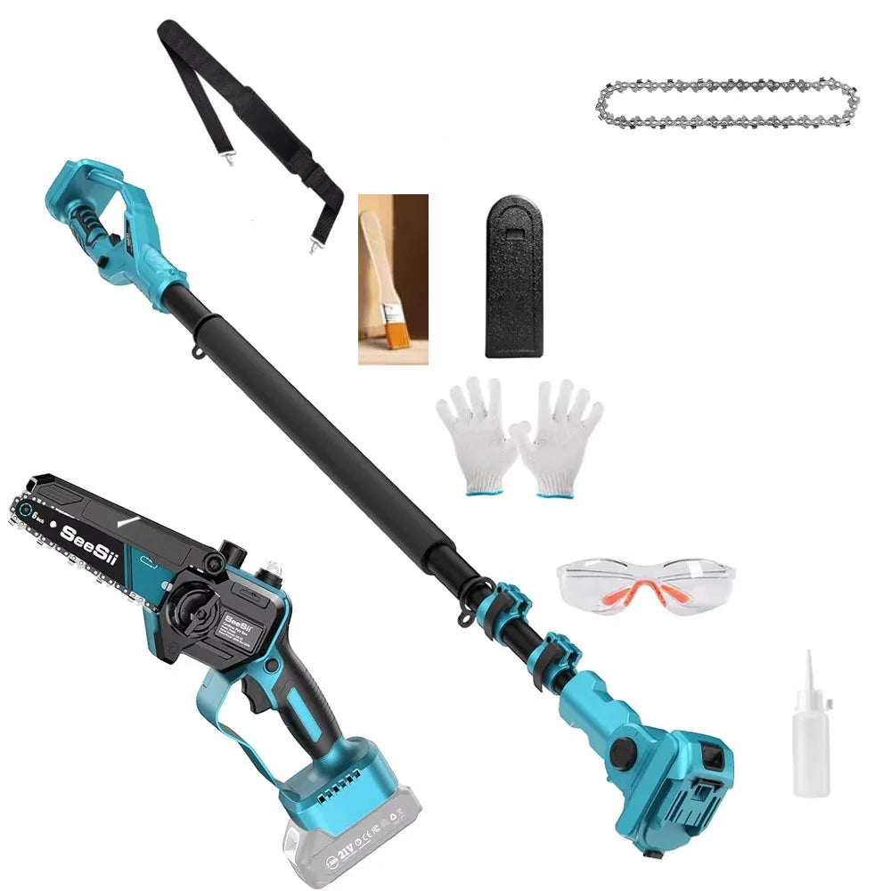 Seesii Brushless Electric Chainsaw With Telescoping Pole Pruning Tool