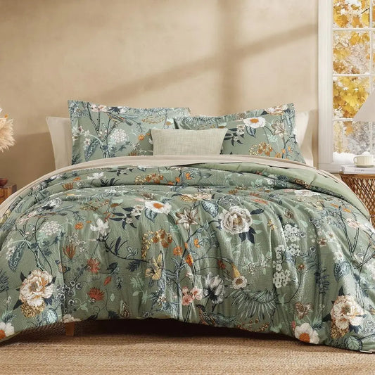 Floral Comforter Set 7 Pieces With Sheets And Pillow