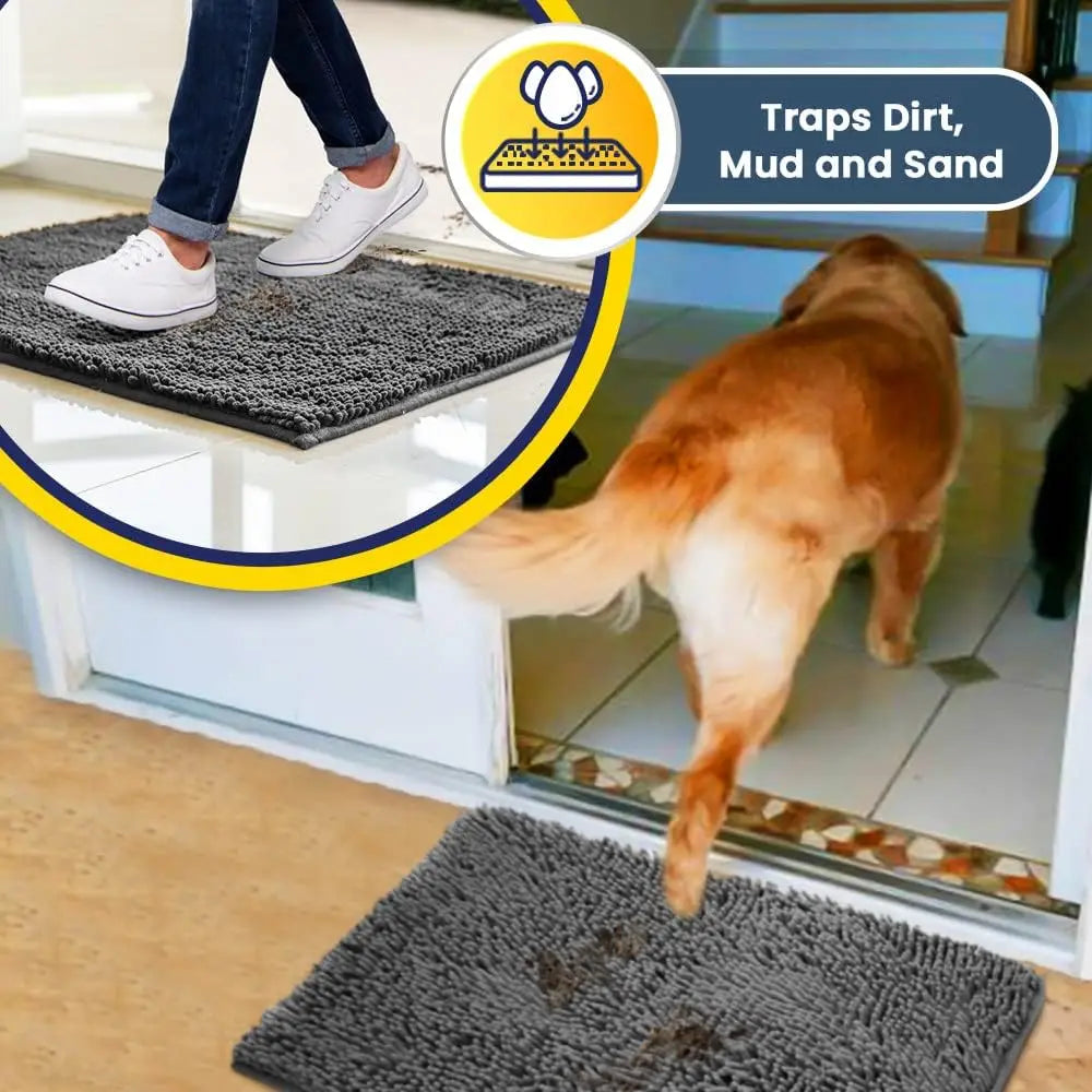 Super Absorbent Microfiber Dog Door Mat For Muddy Paws