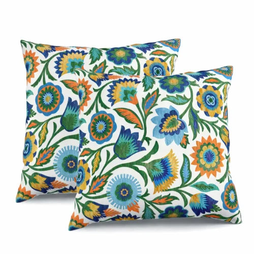 Outdoor Paisley Throw Pillows Waterproof Fade-Resistant Cushions