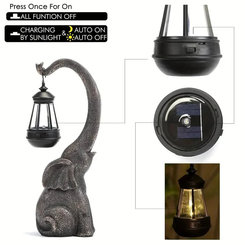 Elephant Shaped LED Solar Garden Lights For Patio Decor