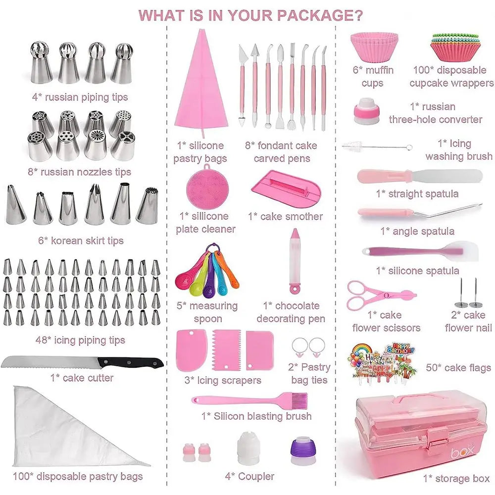 Cake Decorating Set with 66 Tip Piping Bags for Beginners