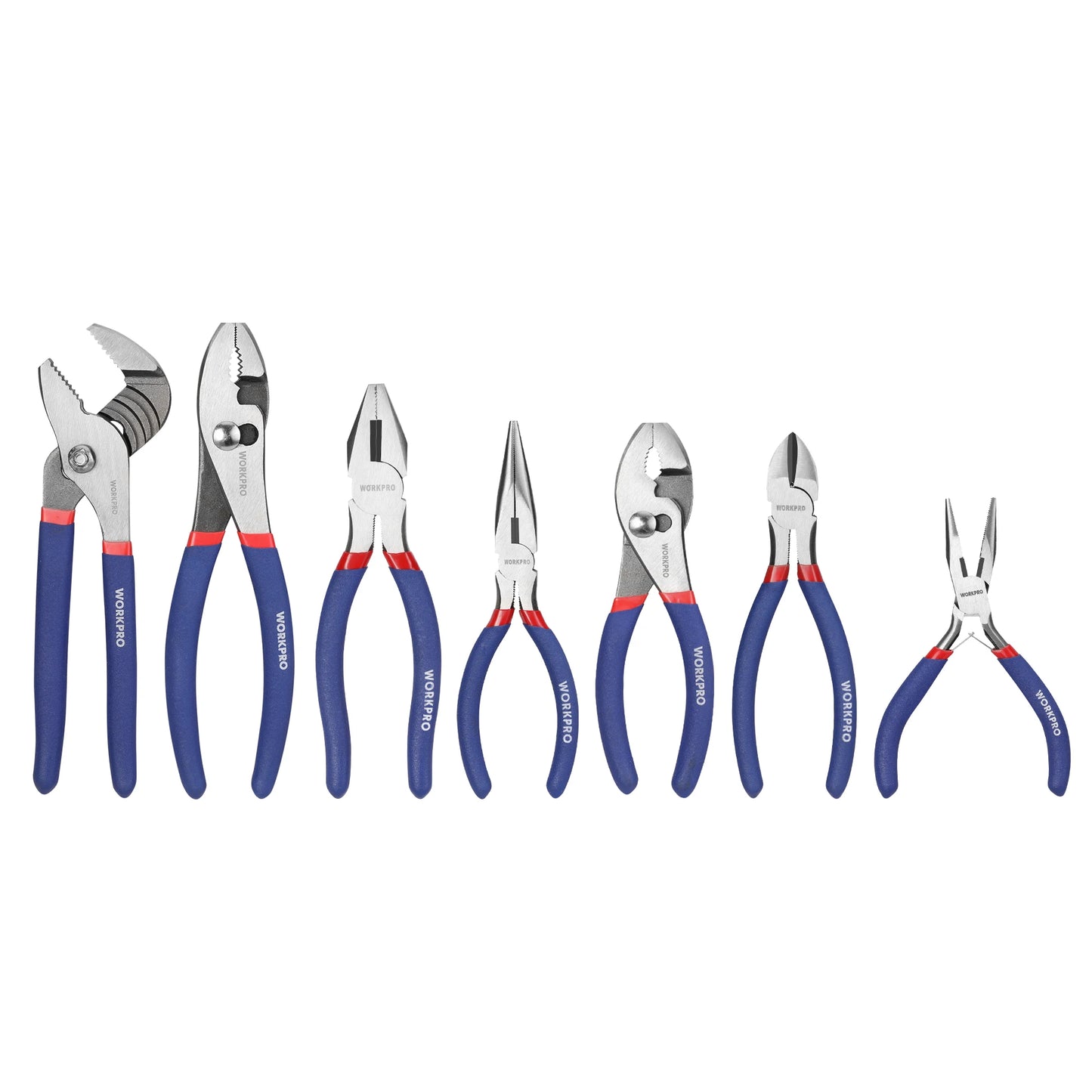 WORKPRO 7-Piece Pliers Set Includes Groove Joint And Slip Joint