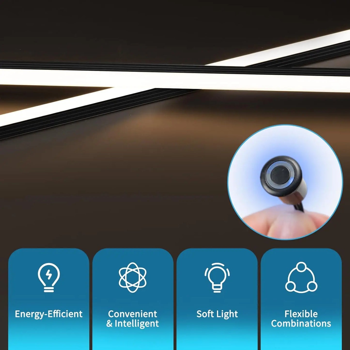 6-Pack Self-Adhesive LED Strip Lights With Touch Switch