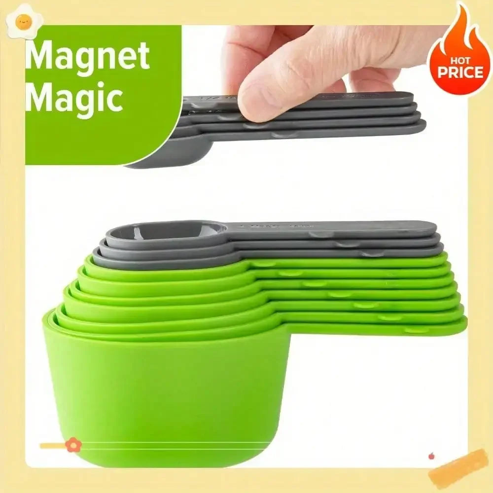 15-Piece Magnetic Measuring Cup And Spoon Set Nesting Kitchen Tool