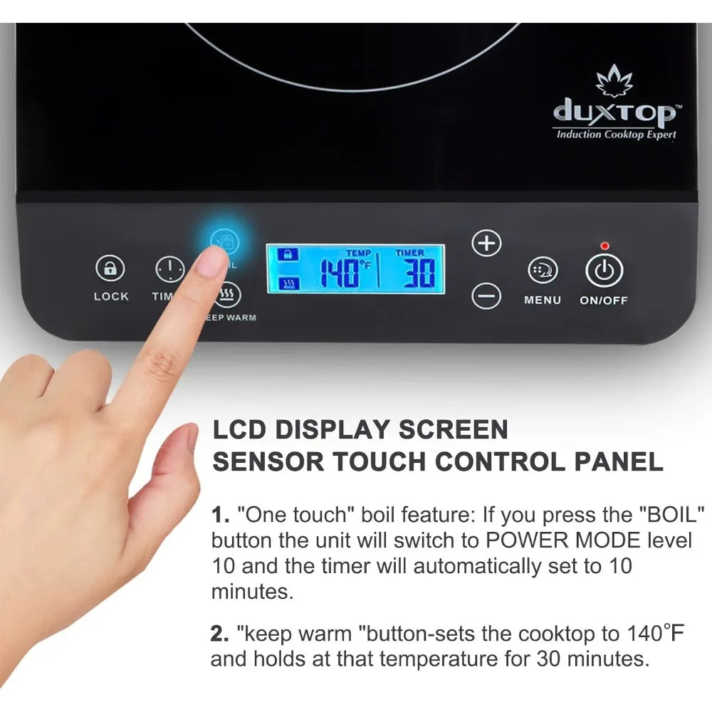 Duxtop Portable Induction Cooktop 1800W LCD Sensor Touch Burner