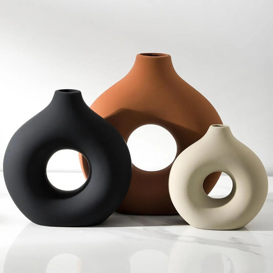 Ceramic Vase Set for Modern Farmhouse Home Decor Collection