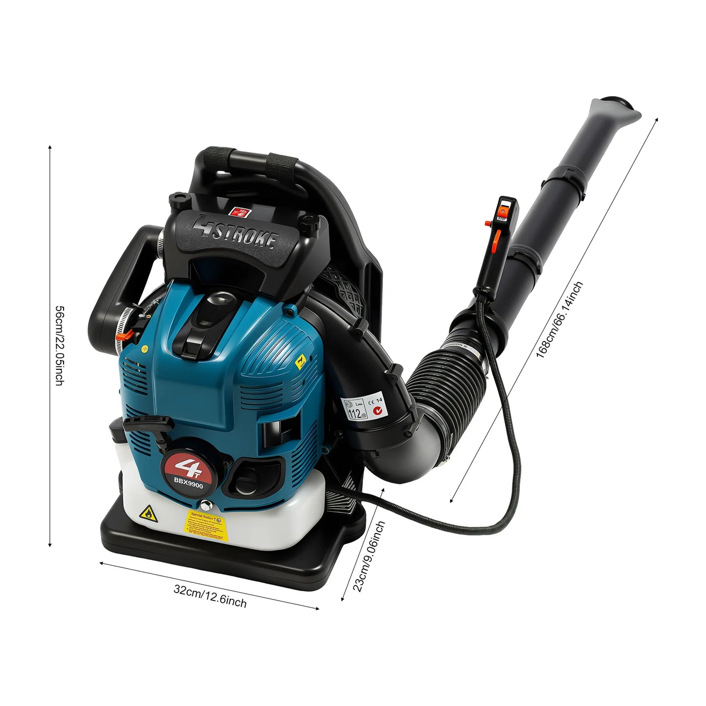 Bymaocar Portable 4-Stroke Backpack Leaf Blower Adjustable Speed Gas Powered