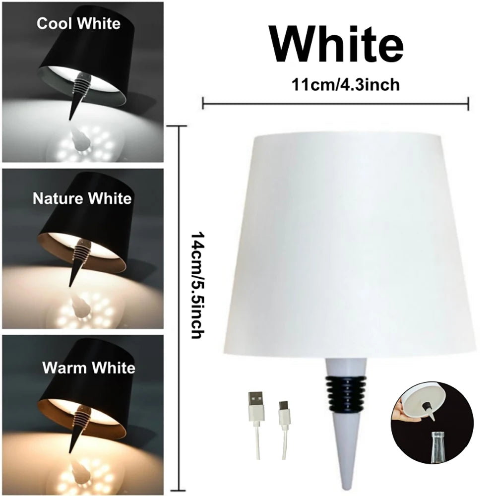 LED Wireless Wine Bottle Table Lamp With Touch Dimming