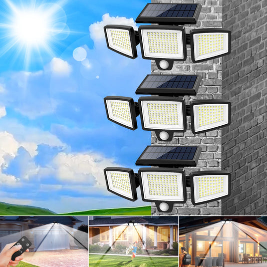 SZRSTH 3 Pack Solar Lights 2800LM Motion Sensor Security Lighting