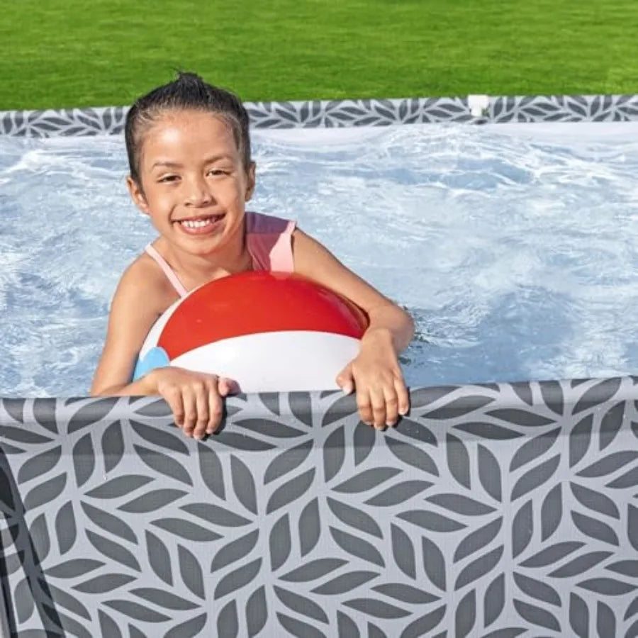 XMSJ Steel Pro Rectangular Above Ground Pool Set With Filter