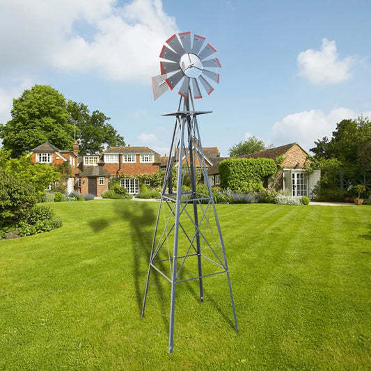 Weather Resistant Steel Windmill Yard Garden Decoration
