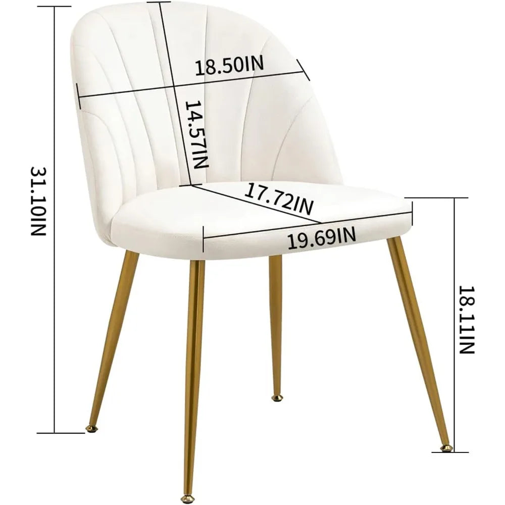 Cushioned Dining Chairs Set of Four With Wood Frame