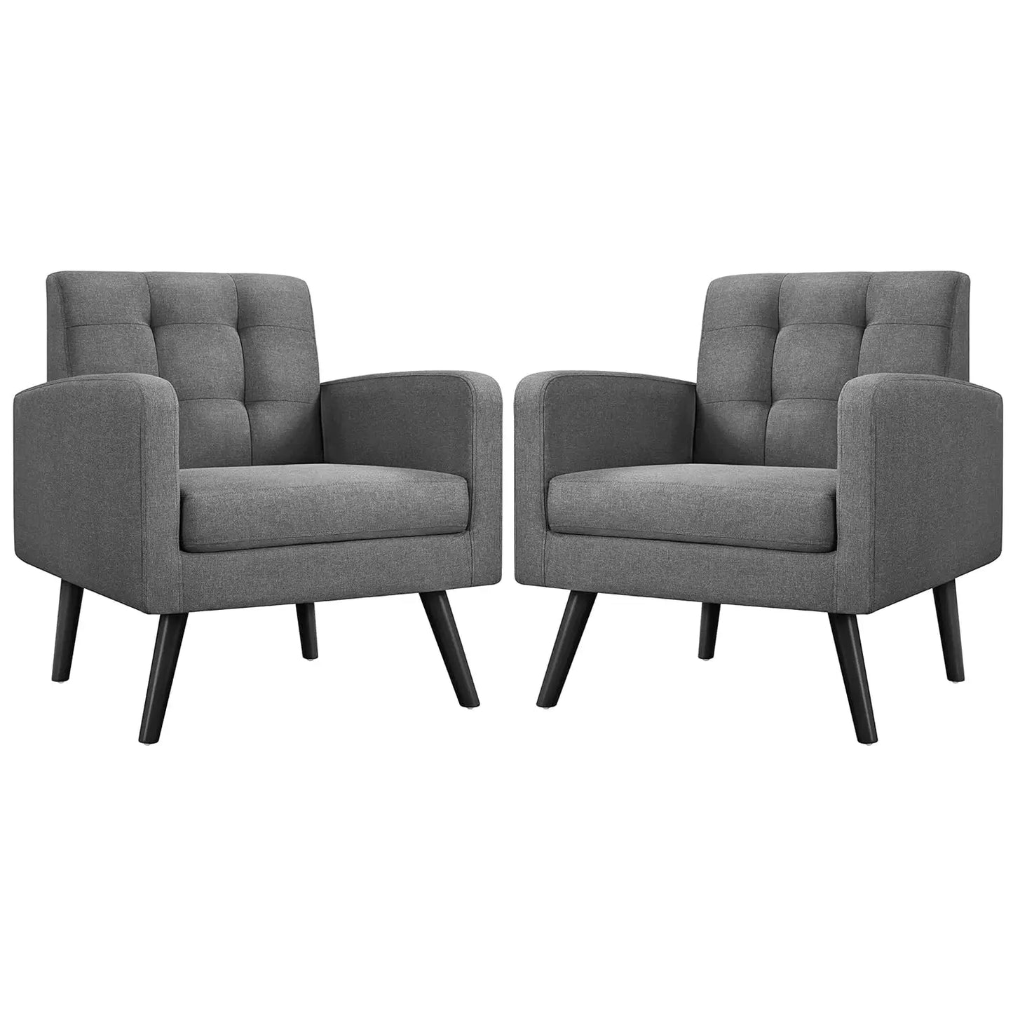 Mid Century Modern Upholstered Accent Chairs With Wood Legs