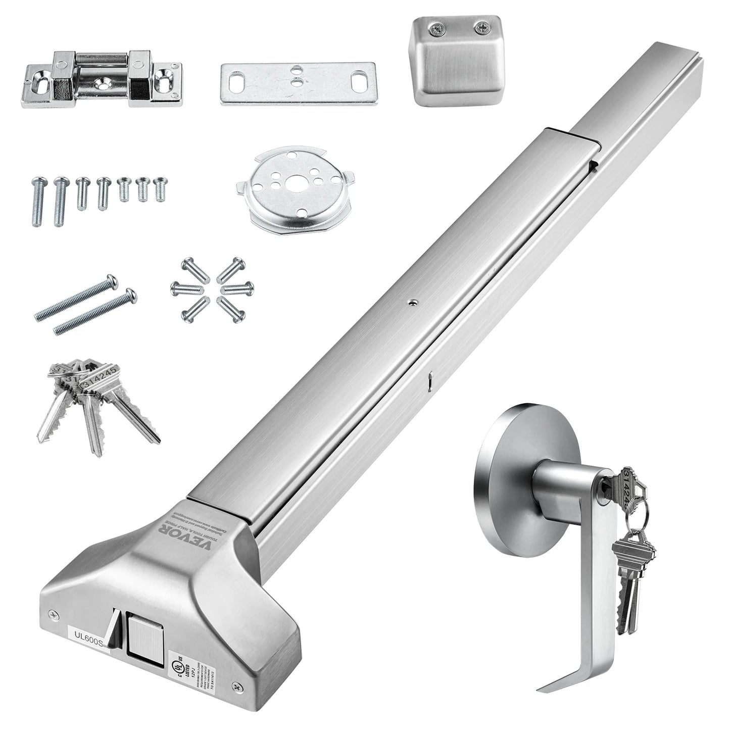 SucceBuy Push Bar Door Lock Panic Exit Device Stainless Steel