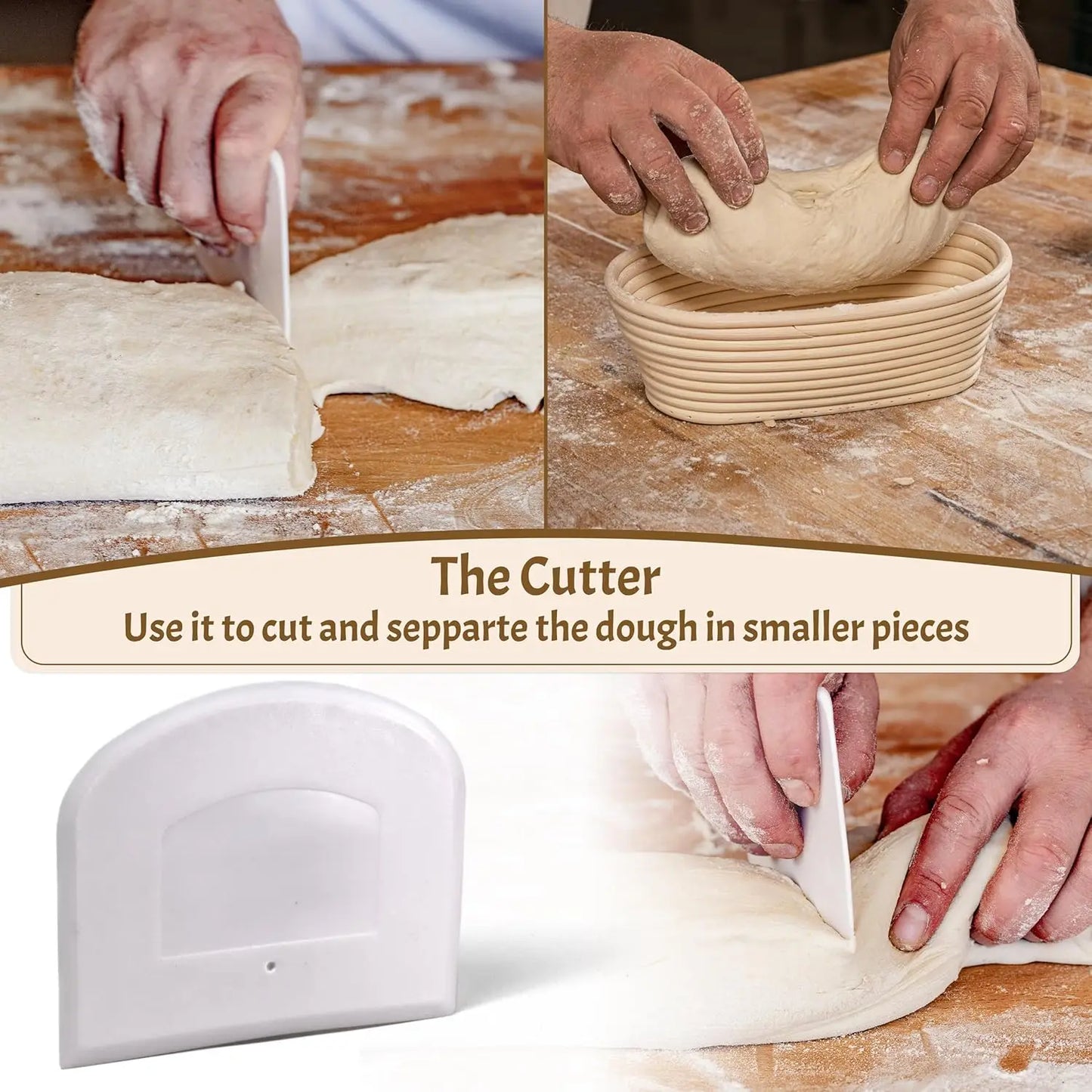 Sourdough Starter Kit With Rattan Baskets And Baking Tools