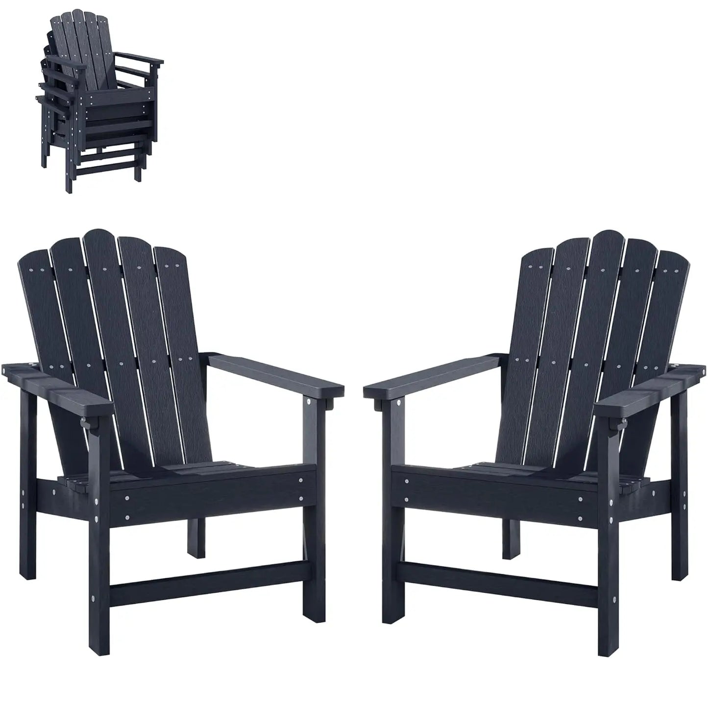 Stackable Adirondack Chairs for Patio Weather Resistant Poly Lumber