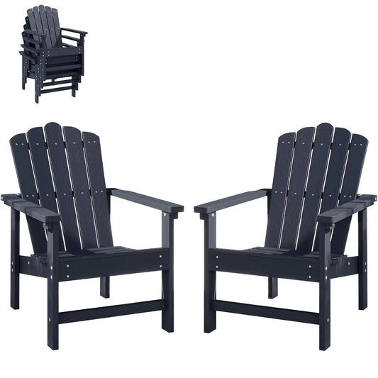 Stackable Adirondack Chairs for Patio Weather Resistant Poly Lumber
