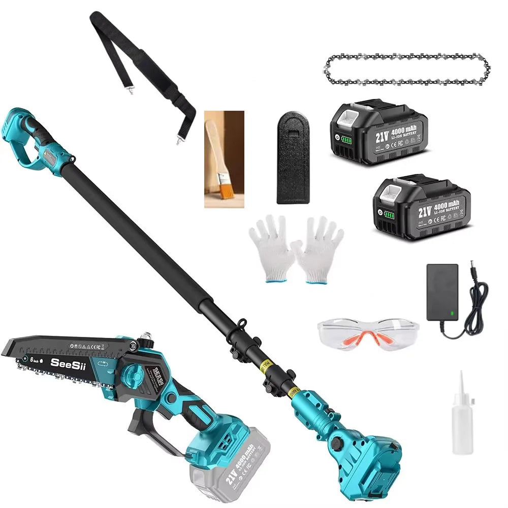 Seesii Brushless Electric Chainsaw With Telescoping Pole Pruning Tool