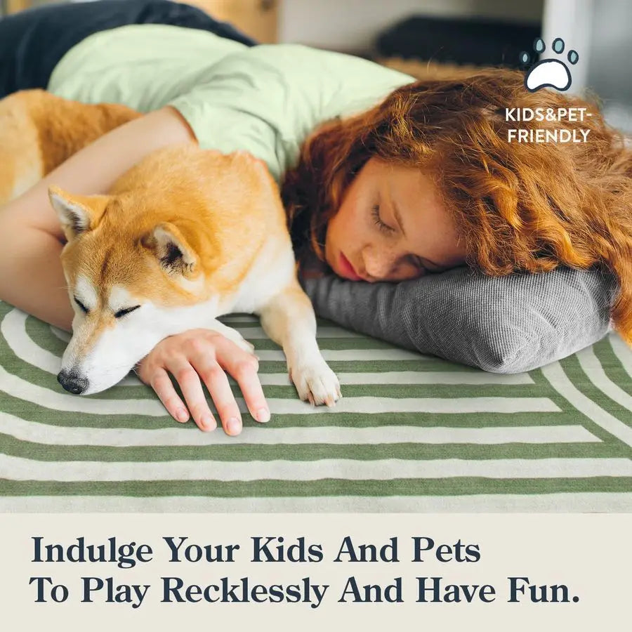 Soft Faux Wool Kids Rug for Bedroom and Living Room