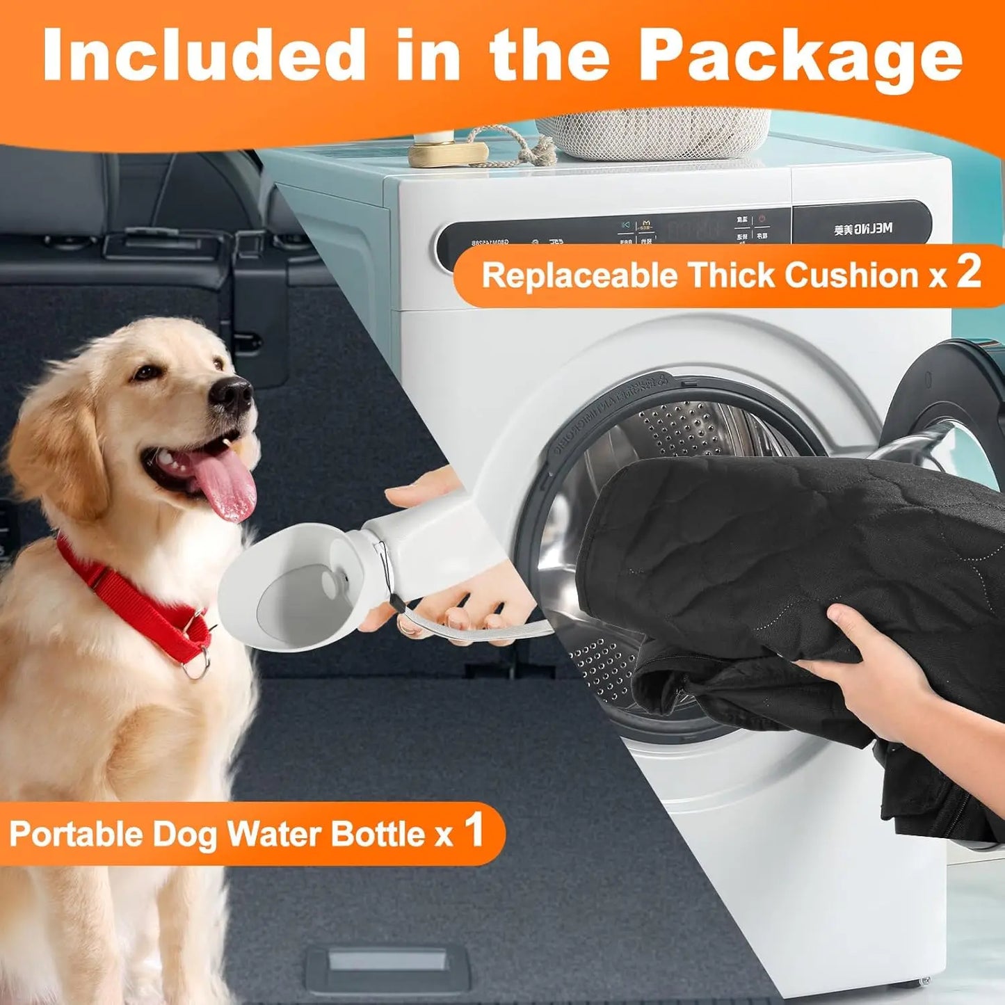 Wedyvko Foldable Waterproof Dog Car Seat Hammock Back Seat Protector