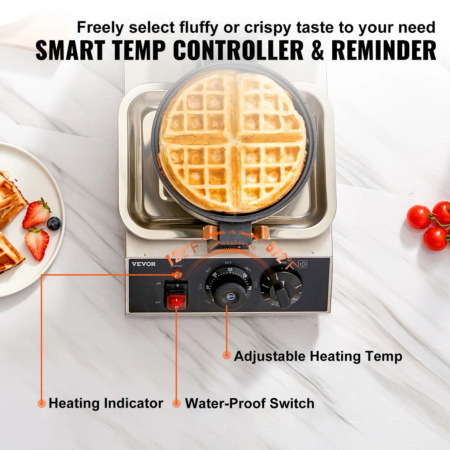 SucceBuy Electric Waffle Maker Stainless Steel Nonstick