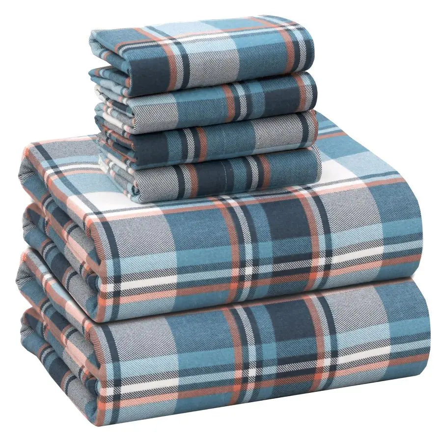 Flannel Sheet Set 100 Percent Cotton Double Brushed Deep Pockets