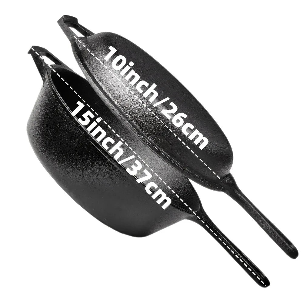 Cast Iron Skillet Set Pre-Seasoned Heavy-Duty Pans