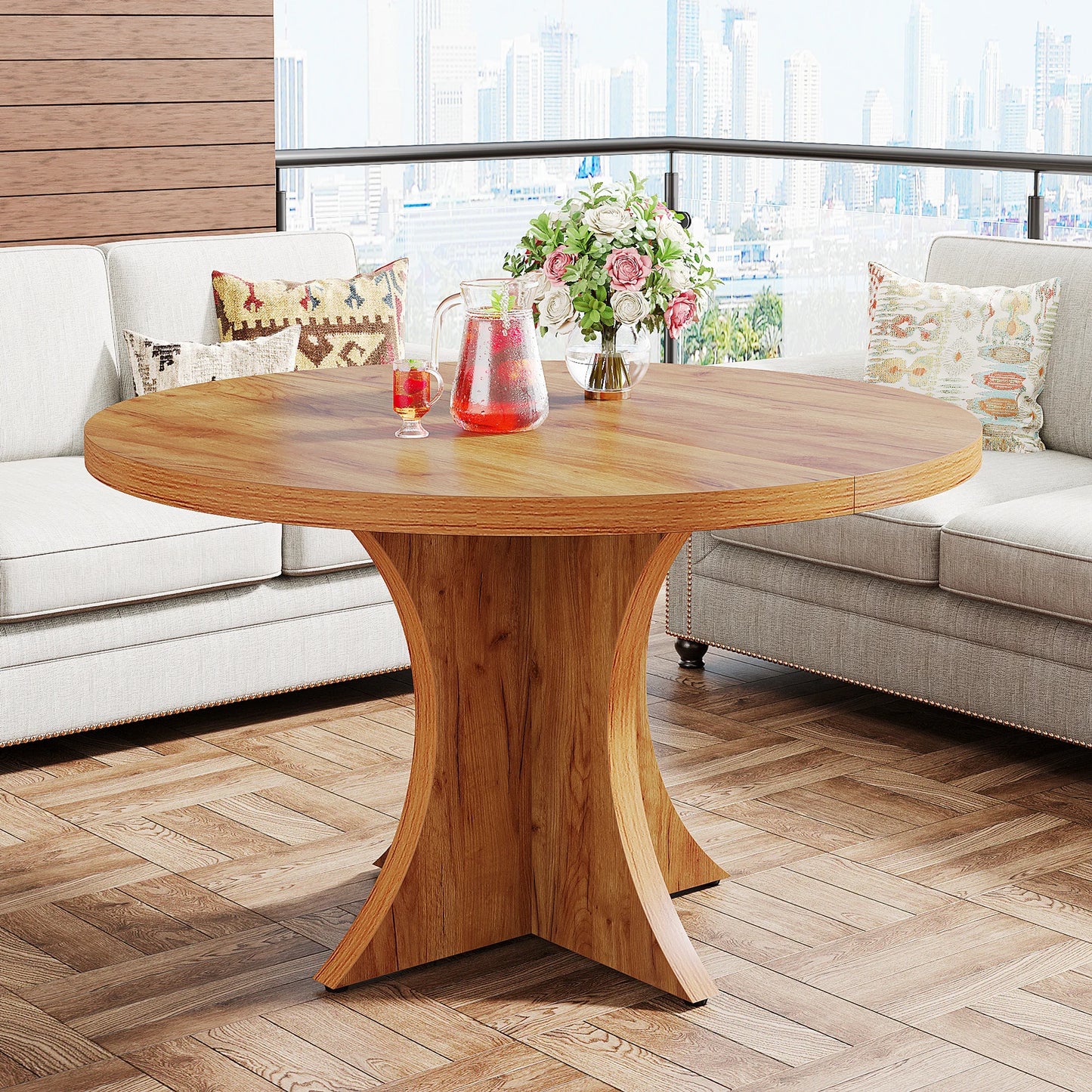 Tribesigns Round Dining Table For Four To Six People