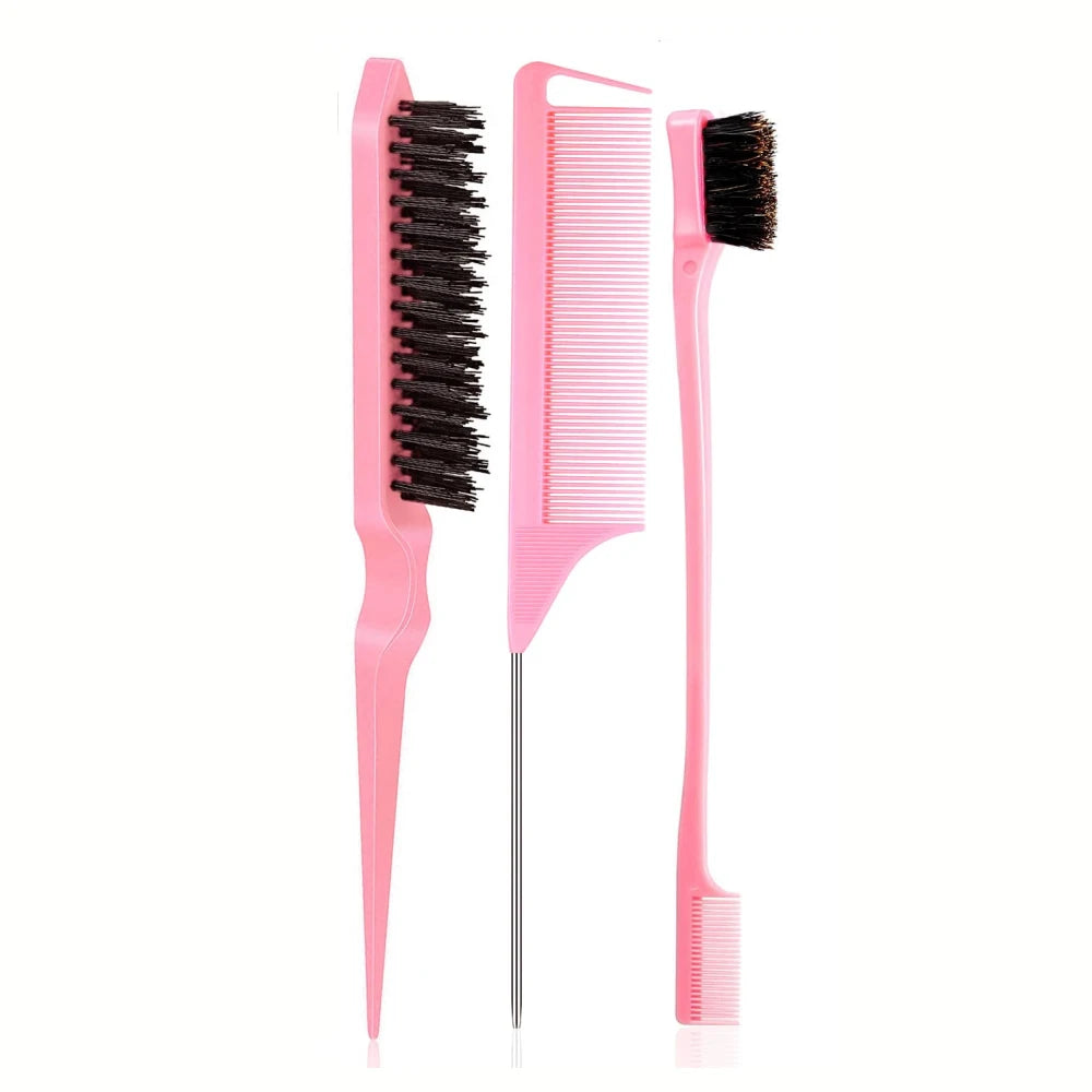 5 Pcs Detangling Brush Set，Curly, Wet/Dry, Black Hair, Flex Detangling Brush set for Hair Style and Cuting, Easy Clean in Daily