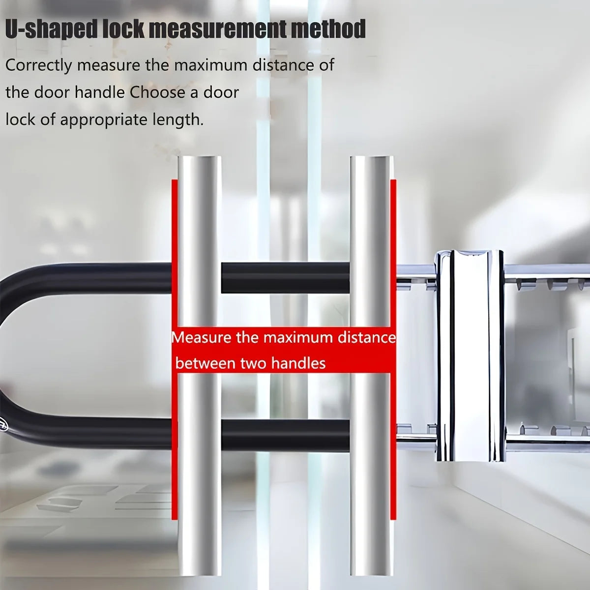 Adjustable U Lock Bicycle Lock With Shackle Indoor Outdoor