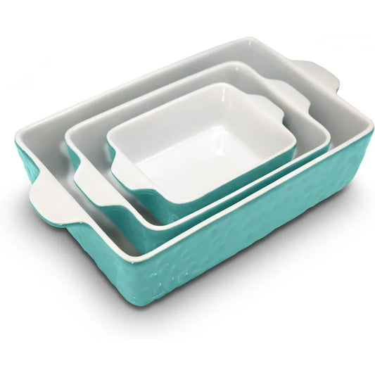 3-Piece Nonstick Ceramic Bakeware Set PFOA PFOS PTFE-Free Oven Safe