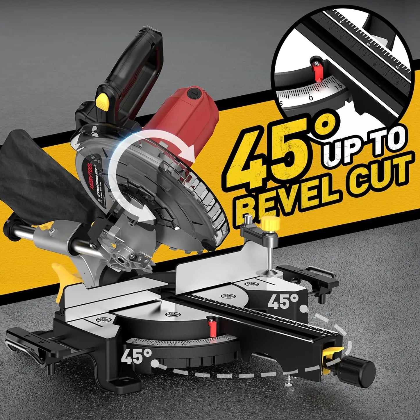 Marvtool Sliding Miter Saw With 5 Amp Single Bevel