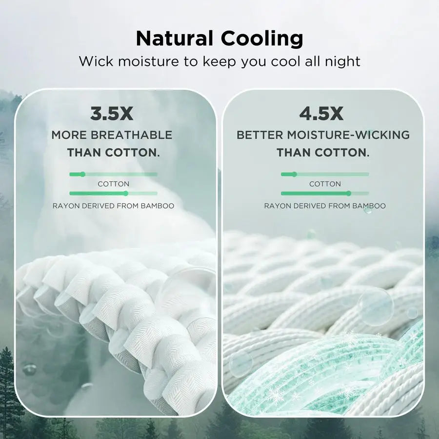 Cooling Cotton Waffle Blanket Lightweight Breathable Bamboo Rayon