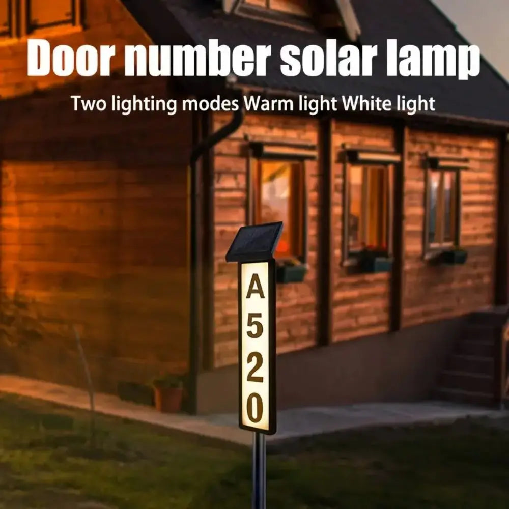 KEWEN Solar House Number Sign With Lighting And Pole Mount