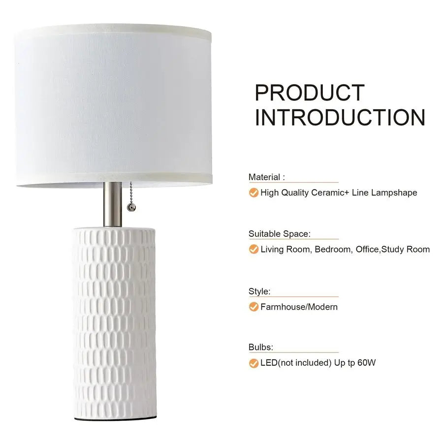Elegant Bedside Table Lamps Set Of 2 For Bedroom Decor