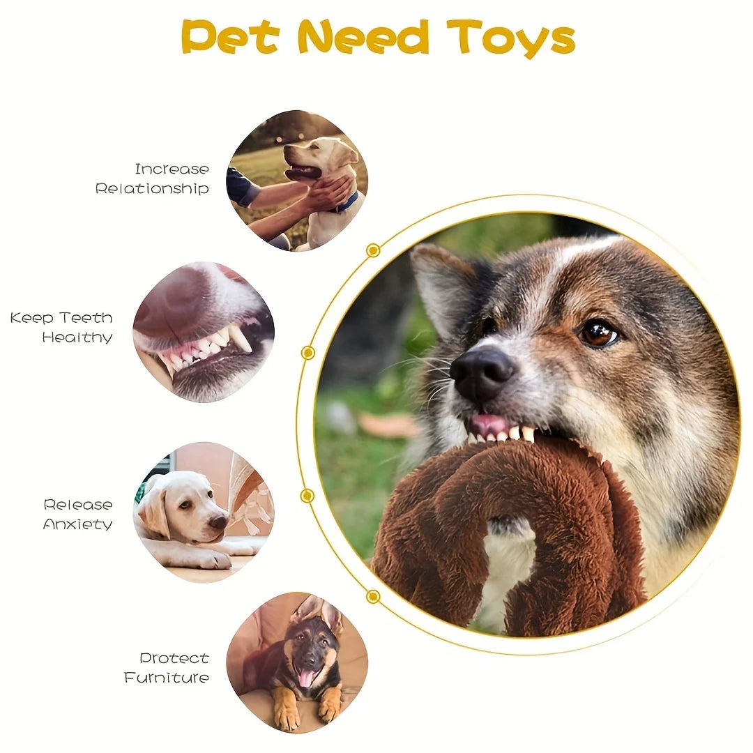 Squeaky Plush Dog Toy for All Breeds
