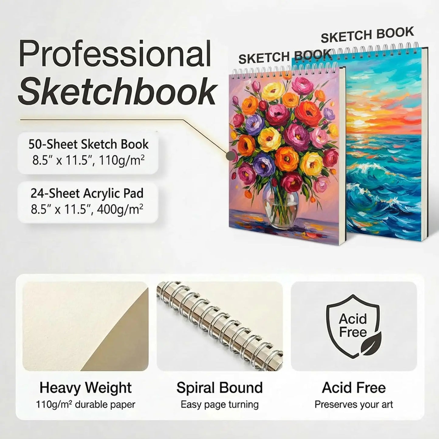 Wooden Art Set 175 Piece With Drawing Pads And Paints