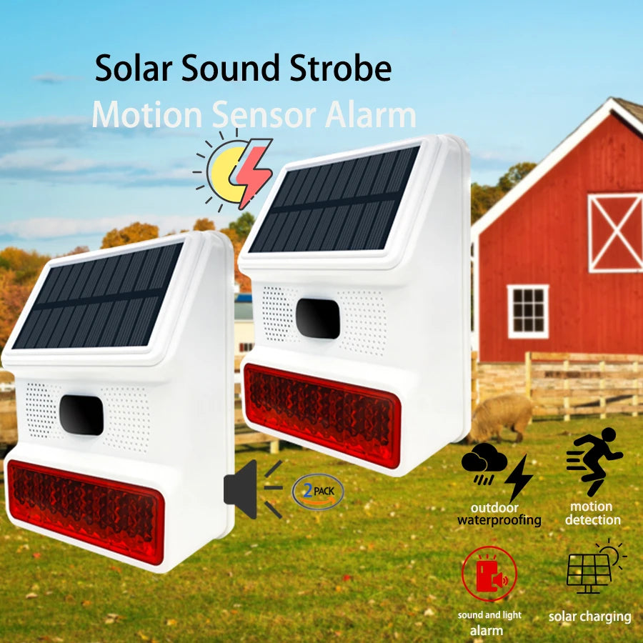 PGST IP65 Wireless Solar Siren 433MHz Outdoor Alarm System