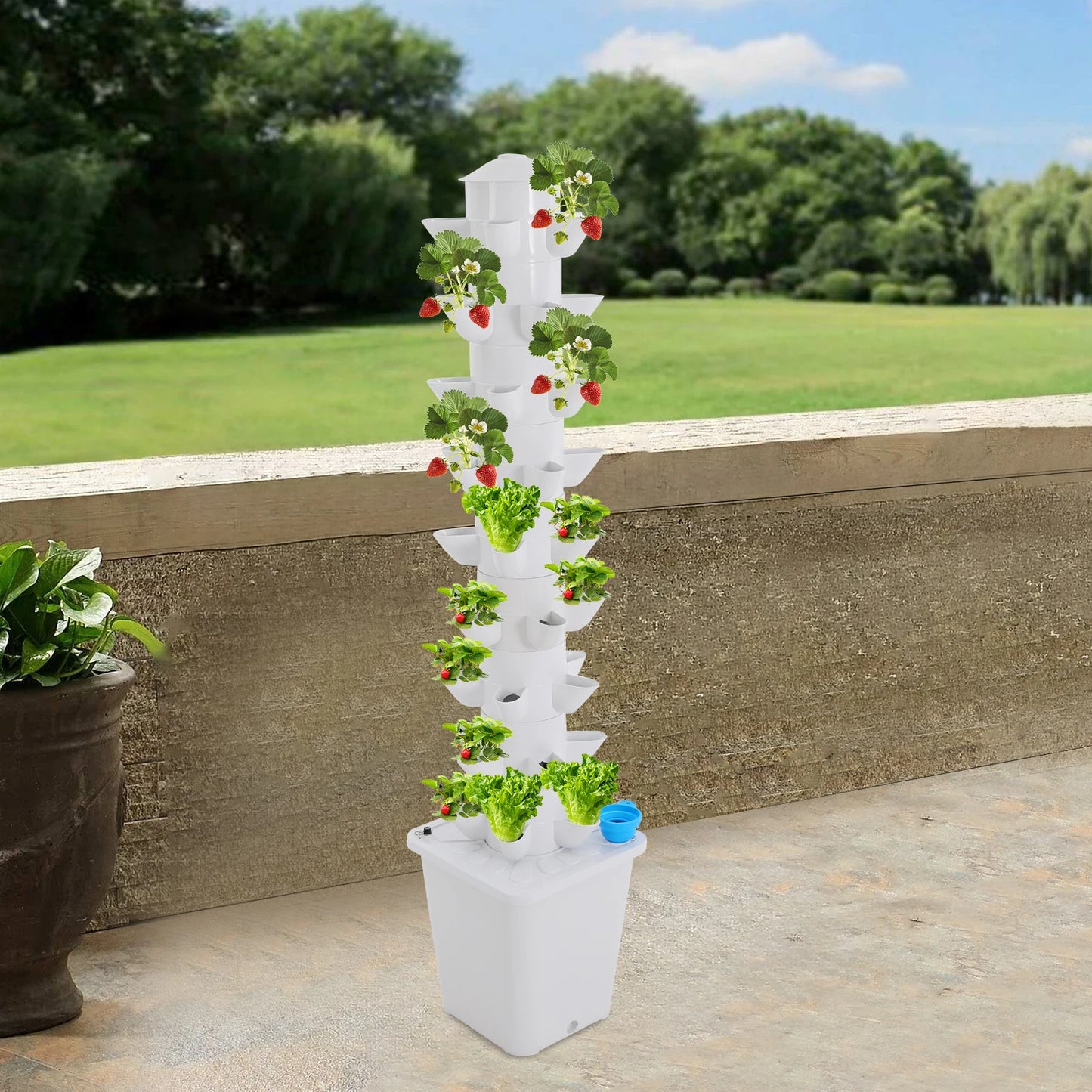 45 Holes Hydroponic Garden Vertical Tower for Balcony Greenhouse