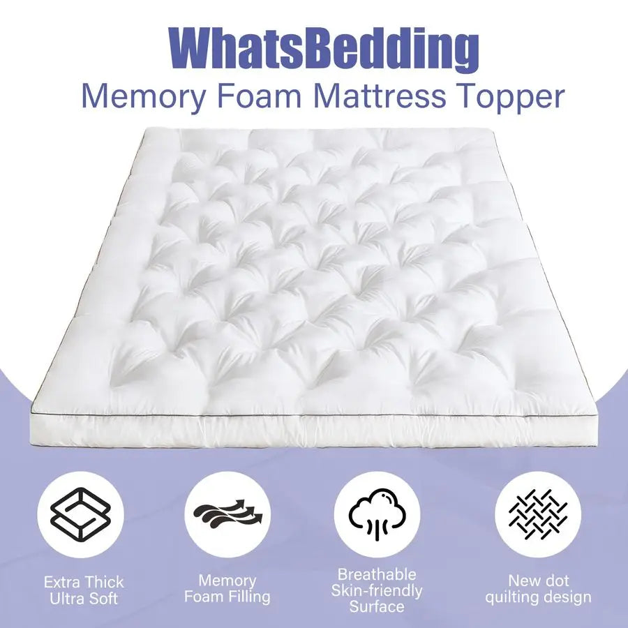 Memory Foam Mattress Topper With Gel For Back Pain Relief