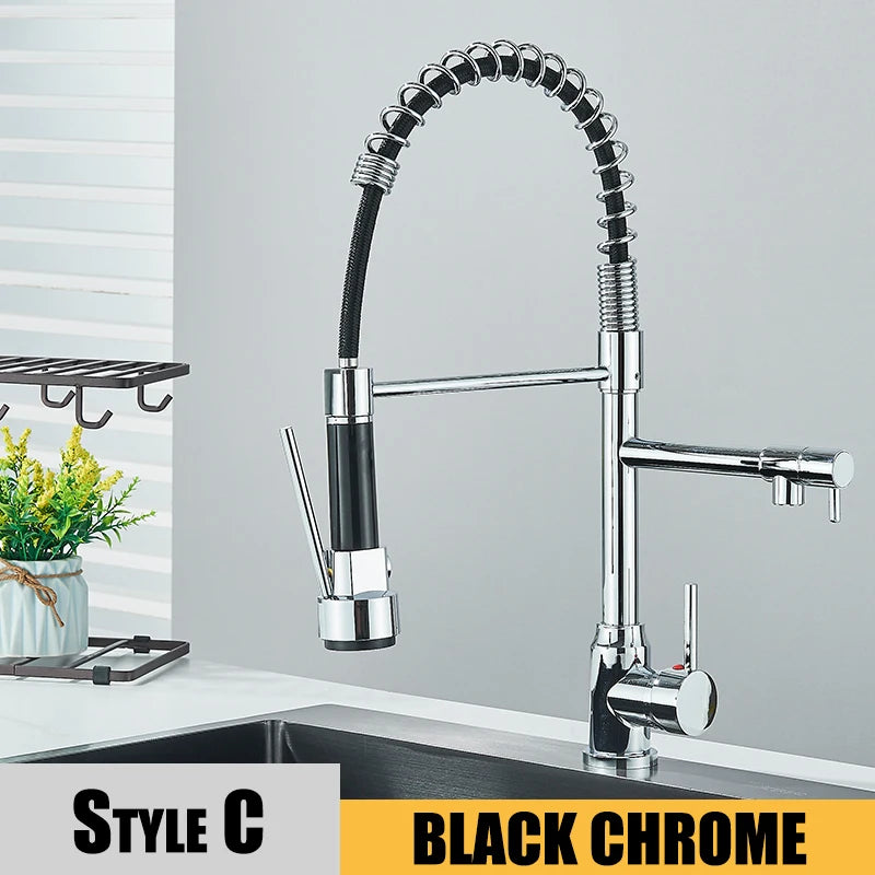 Wanmivezlo Kitchen Sink Faucet Pull Down Hot Cold Water Mixer