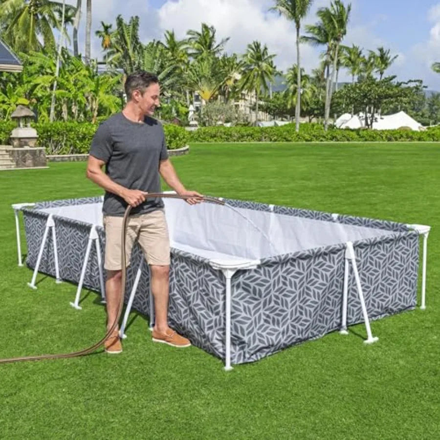 XMSJ Steel Pro Rectangular Above Ground Pool Set With Filter